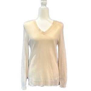 Cashmere Cream V-Neck Sweater